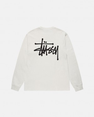 Stussy Basic Stussy LS Tee Pigment Dyed - Unisex Longsleeve Beige | PBEQX83406