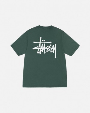 Stussy Basic Stussy Tee Pigment Dyed - Unisex Shortsleeve Groen | BEICD69734