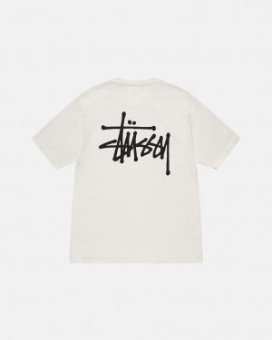 Stussy Basic Stussy Tee Pigment Dyed - Unisex Shortsleeve Beige | BEJKU59565