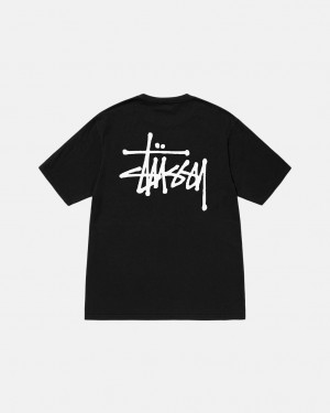 Stussy Basic Stussy Tee Pigment Dyed - Unisex Shortsleeve Zwart | ZBEMJ85233