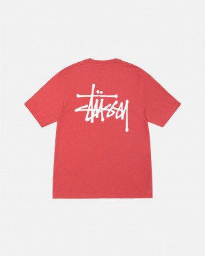 Stussy Basic Stussy Tee - Mens Kort Sleeve T-Shirt Rood | BEICD19396