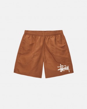 Stussy Big Basic Water Kort - Men&s Shorts Trunks Koffie | UBEND64109