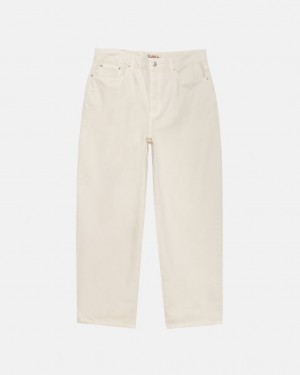 Stussy Big Ol& Jean Washed Canvas - Unisex Pants Beige | SBENY11991