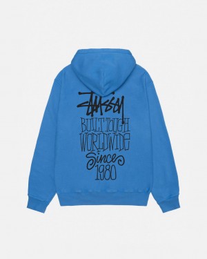 Stussy Built Tough Hoodie Pigment Dyed - Unisex Hoodies Blauw | SBENY25332