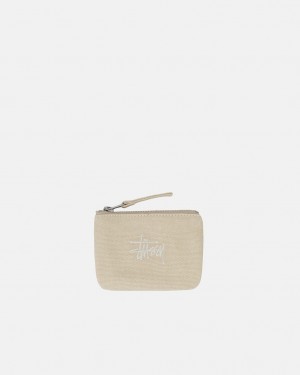 Stussy Canvas Coin Pouch - Unisex Bags Beige | BEJBT94268