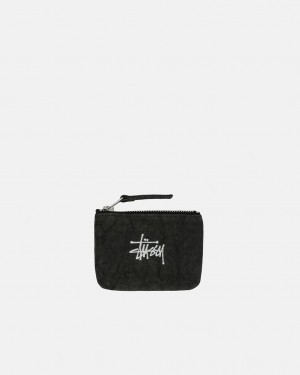 Stussy Canvas Coin Pouch - Unisex Bags Zwart | BECIF17462