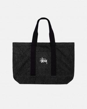 Stussy Canvas Extra Large Tote Bag - Unisex Bags Zwart | SBEVO73672