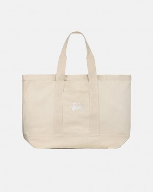 Stussy Canvas Extra Large Tote Bag - Unisex Bags Beige | FBEUI82369