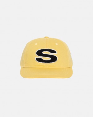 Stussy Chenille S Low Pro Cap - Unisex Mosterdgeel | BEDFL17375