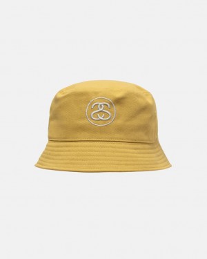 Stussy Deep Bucket Hat SS Link - Unisex Goud | BEQCS16114