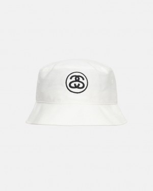 Stussy Deep Bucket Hat SS Link - Unisex Wit | TBEWZ30145