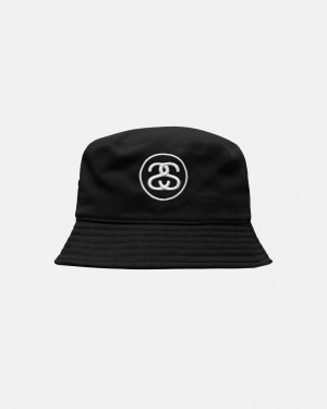 Stussy Deep Bucket Hat SS Link - Unisex Zwart | FBEUI22952