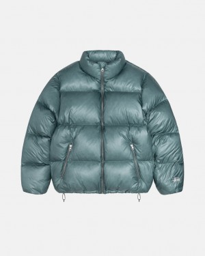 Stussy Down Puffer Parachute Ripstop - Unisex Jackets Blauw | ZBENQ16145