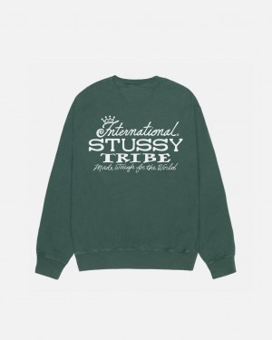 Stussy IST Crew Pigment Dyed - Unisex Hoodies Groen | BEJBT90000