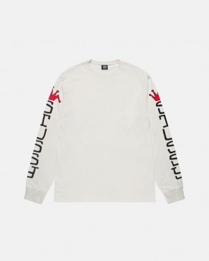 Stussy Jumbo LS Tee Pigment Dyed - Unisex Longsleeve Beige | BEJZR58573