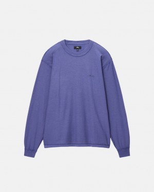 Stussy Lazy LS Tee - Unisex Longsleeve Diepblauw | QBEWA69780