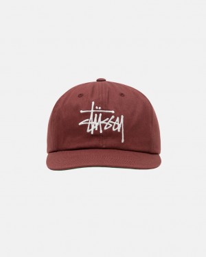 Stussy Mid-Depth Basic Strapback - Unisex Rood Bruin | SBENY22268