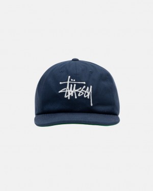 Stussy Mid-Depth Basic Strapback - Unisex Donkerblauw | EBEHC26112