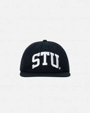 Stussy Mid-Depth Stu Arch Strapback - Unisex Zwart | BEQCS23125