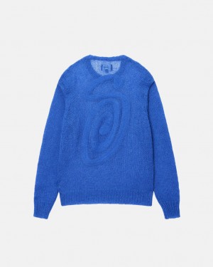 Stussy S Loose Knit Trui - Unisex Sweaters Blauw | EBEHC70543