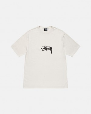 Stussy Small Stock Tee Pigment Dyed - Unisex Shortsleeve Beige | BEJZR59111