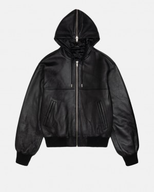 Stussy Ss Link Leren Bomber - Unisex Jackets Zwart | BBESD36717