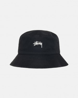 Stussy Stock Bucket Hat - Mens Zwart | FBEHY76231