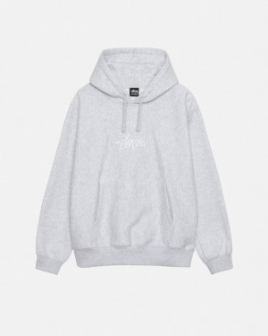 Stussy Stock Logo Applique Hoodie - Unisex Hoodies Grijs Wit | TBEWZ66105