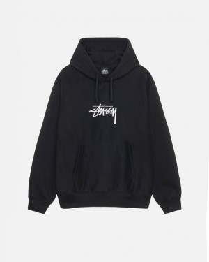 Stussy Stock Logo Applique Hoodie - Unisex Hoodies Zwart | BECIF97006