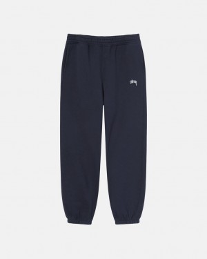 Stussy Stock Logo Sweatpant - Unisex Pants Donkerblauw | BEEGJ89231