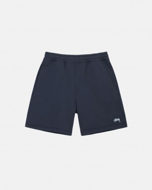 Stussy Stock Logo Sweatshort - Unisex Shorts Trunks Donkerblauw | GBEUC21837