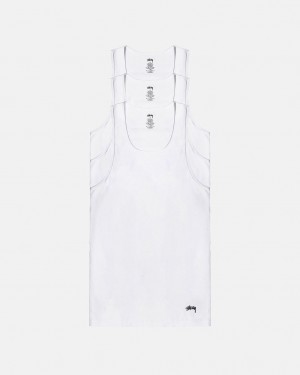 Stussy Stussy Tank Undershirt - Unisex Sweaters Knits Wit | FBEHY60435