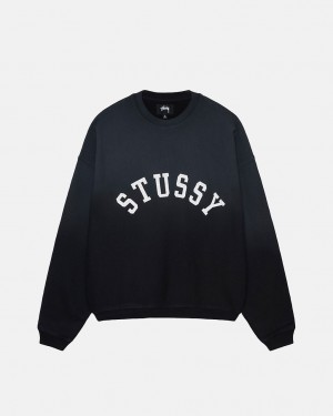 Stussy Sun Faded Oversized Crew - Unisex Hoodies Zwart | BEXMI65465