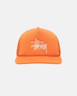 Stussy Trucker Big Basic Snapback - Unisex Oranje | BEQAV40311