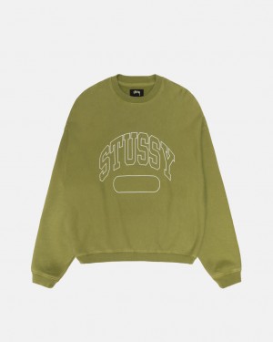 Stussy Varsity Oversized Crew - Unisex Hoodies Groen | GBEUC82726