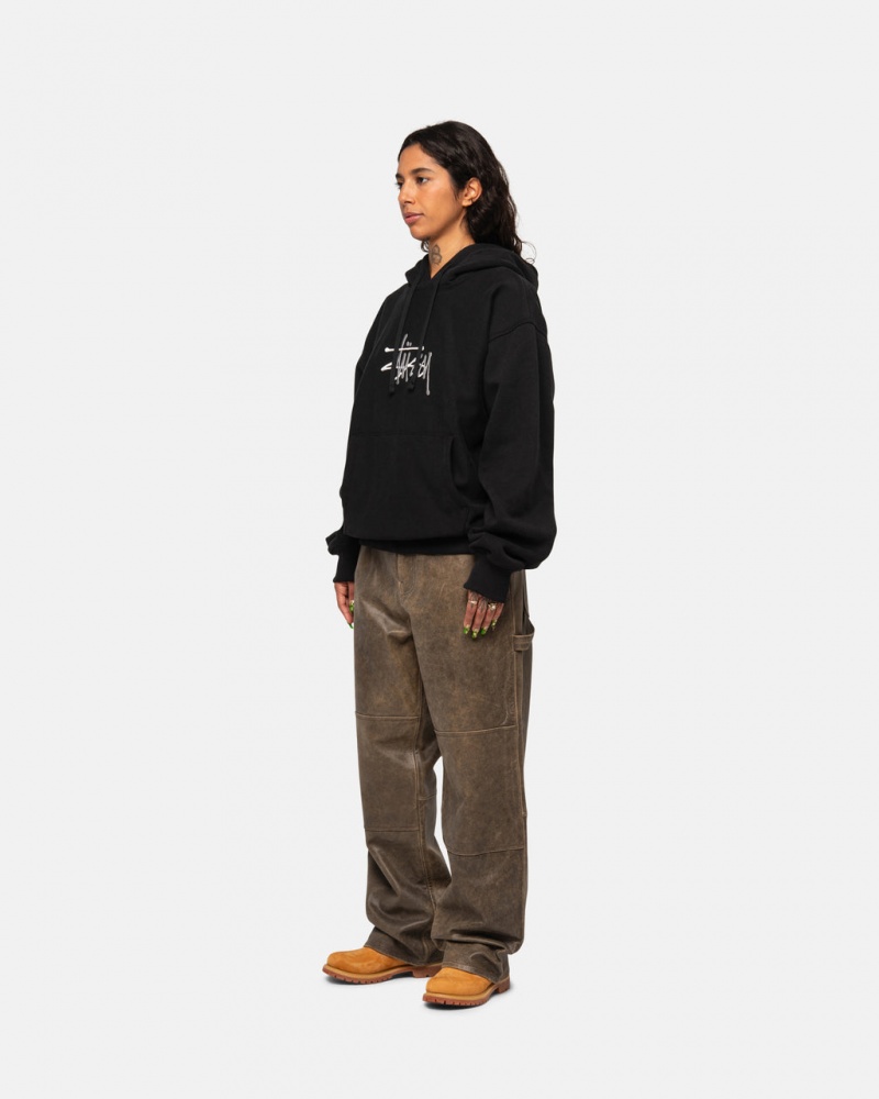 Stussy Basic Applique Hoodie - Unisex Hoodies Zwart | XBEBH41709