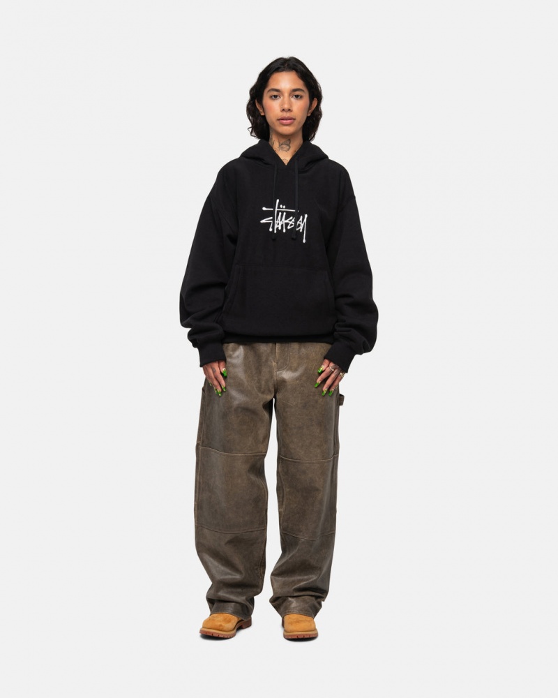 Stussy Basic Applique Hoodie - Unisex Hoodies Zwart | XBEBH41709