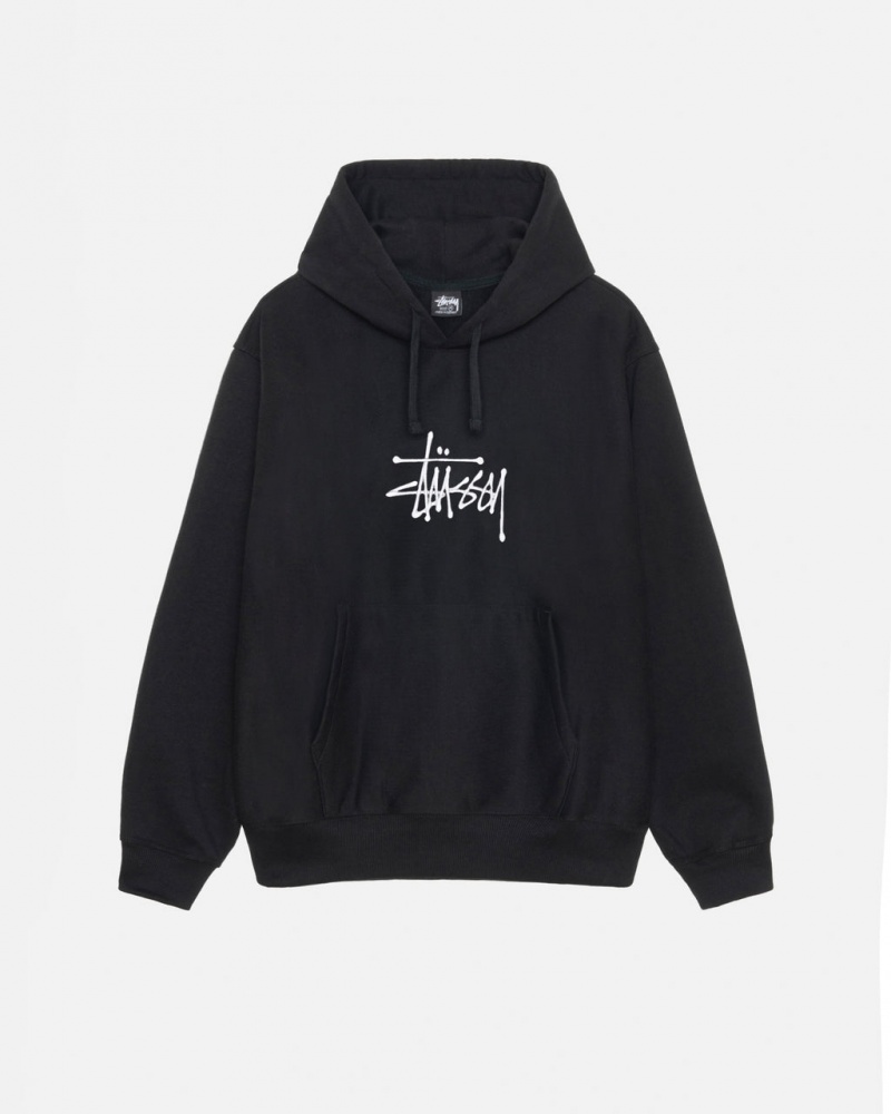 Stussy Basic Applique Hoodie - Unisex Hoodies Zwart | XBEBH41709