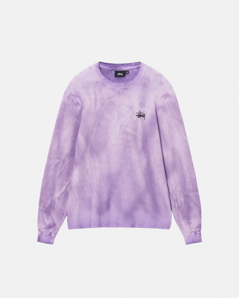 Stussy Basic Stock LS Thermal - Unisex Longsleeve T-Shirts Lavendel | BEEAH34555