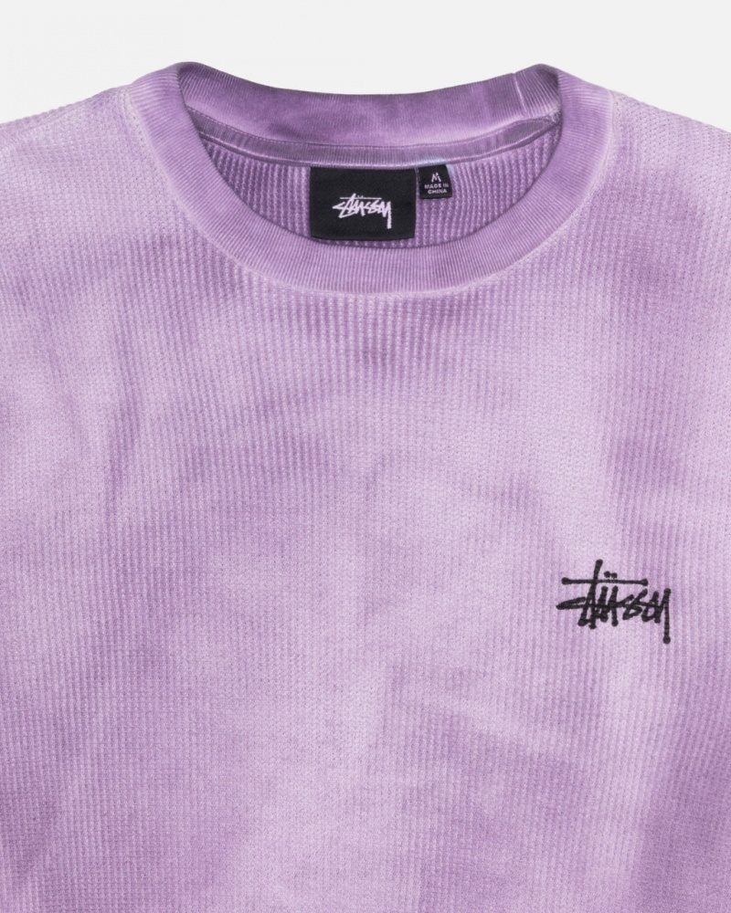 Stussy Basic Stock LS Thermal - Unisex Longsleeve T-Shirts Lavendel | BEEAH34555