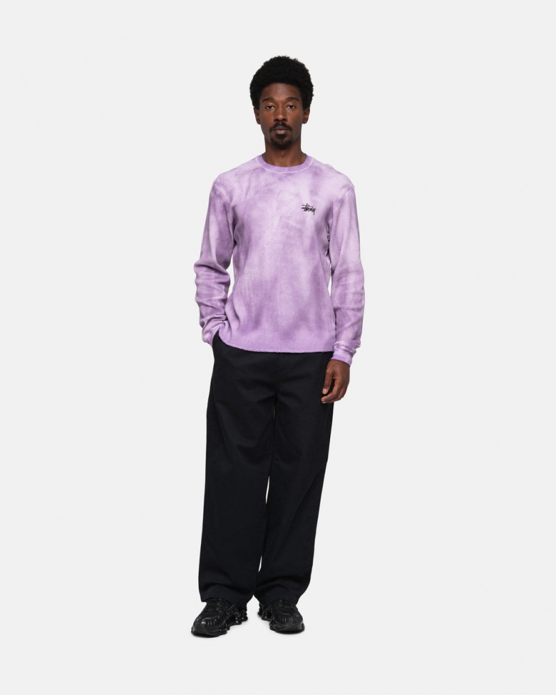 Stussy Basic Stock LS Thermal - Unisex Longsleeve T-Shirts Lavendel | BEEAH34555