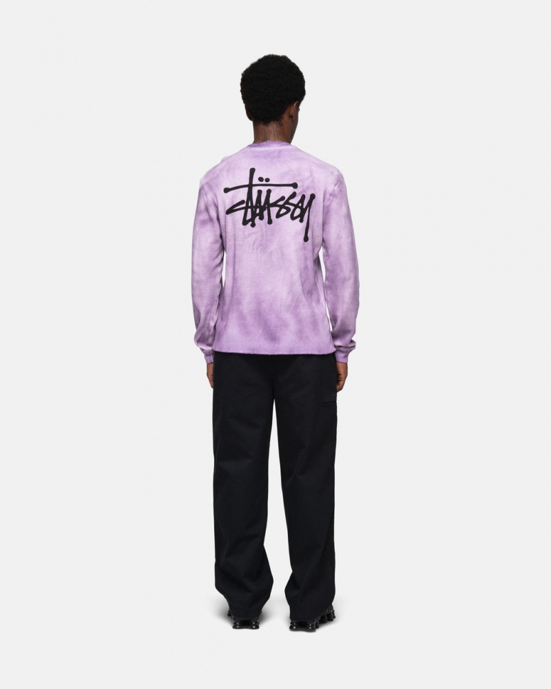 Stussy Basic Stock LS Thermal - Unisex Longsleeve T-Shirts Lavendel | BEEAH34555