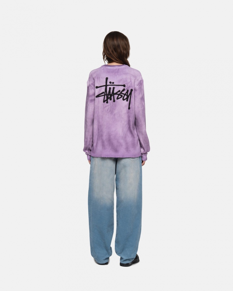 Stussy Basic Stock LS Thermal - Unisex Longsleeve T-Shirts Lavendel | BEEAH34555