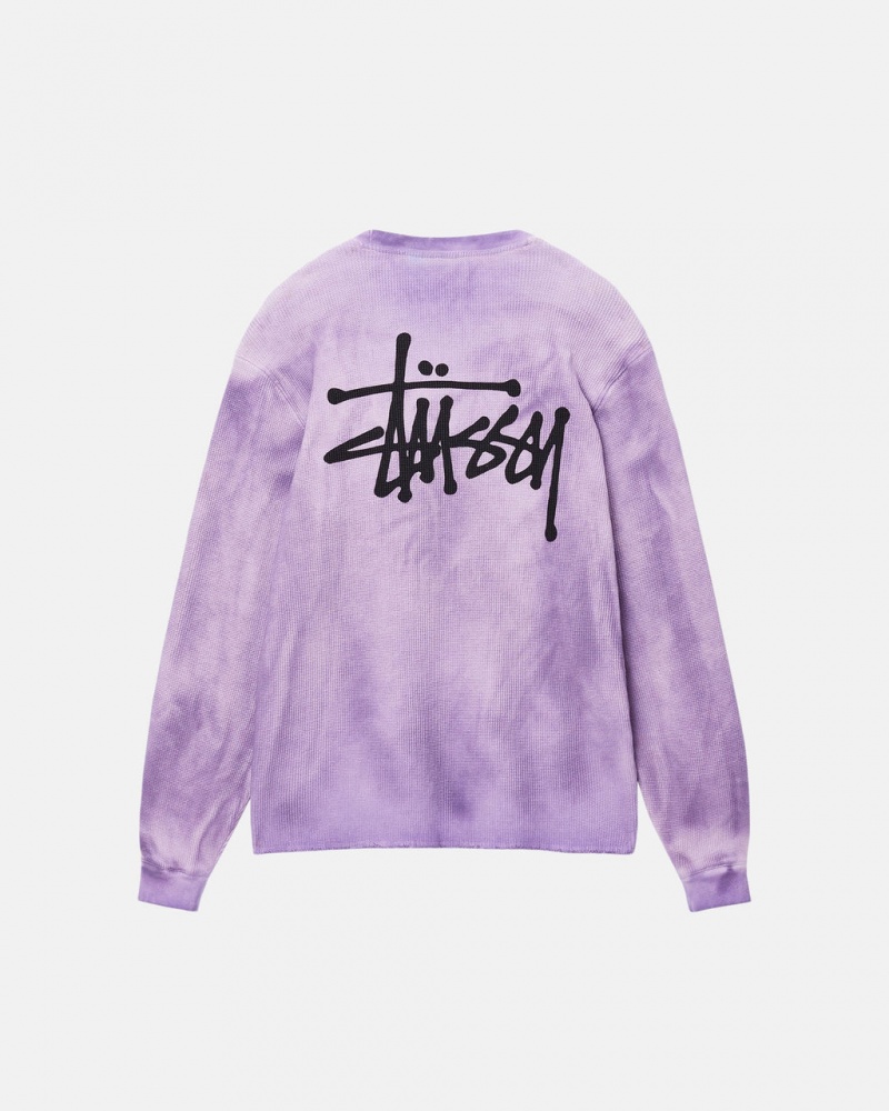 Stussy Basic Stock LS Thermal - Unisex Longsleeve T-Shirts Lavendel | BEEAH34555