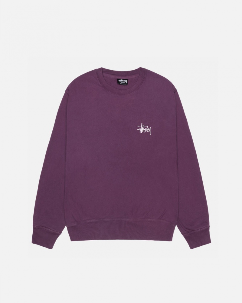 Stussy Basic Stussy Crew Pigment Dyed - Unisex Hoodies Paars | YBEGT10468