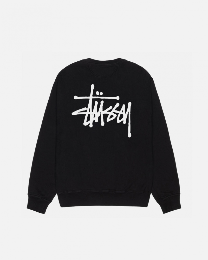 Stussy Basic Stussy Crew Pigment Dyed - Unisex Hoodies Zwart | LBESX44557