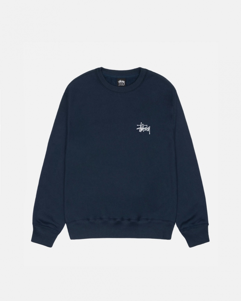 Stussy Basic Stussy Crew - Unisex Hoodies Donkerblauw | BENEJ88936