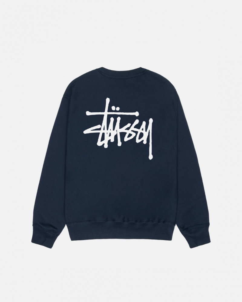 Stussy Basic Stussy Crew - Unisex Hoodies Donkerblauw | BENEJ88936