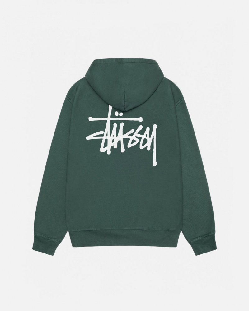 Stussy Basic Stussy Hoodie Pigment Dyed - Unisex Hoodies Groen | ABEDF80759