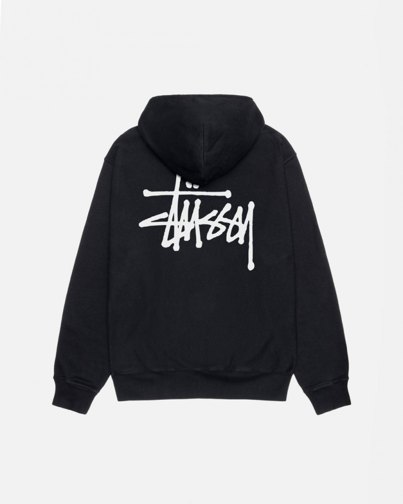 Stussy Basic Stussy Hoodie Pigment Dyed - Unisex Hoodies Zwart | TBEPQ13972